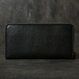 【2025 SPECIAL】FW1 クロスハッチコードバン ≪BLACK≫ ジップロングウォレット