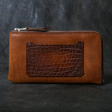 【2025 SPECIAL】FW5 ハンドダイ・クロコ × ホーウィンヌメ ≪BROWN≫ L字ファスナーロングウォレット