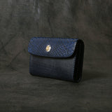 【2025 SPECIAL】CA6 藍染パイソン × ブライドルレザー カードケース