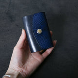 【2025 SPECIAL】KC6 藍染パイソン × ブライドルレザー キーケース