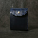 【2025 SPECIAL】W7 藍染パイソン × ブライドルレザー ショートウォレット