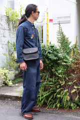 BAG72 ≪BLACK≫ OILED COW LEATHER FLAP MINI SHOULDER BAG フラップミニショルダーバッグ