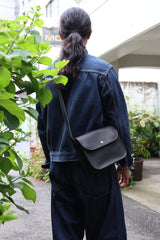 BAG72 ≪BLACK≫ OILED COW LEATHER FLAP MINI SHOULDER BAG フラップミニショルダーバッグ