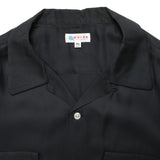 RCL62 ≪BLACK≫ "MOTOR NEW VINTAGE" RAYON LONG SLEEVE OPEN COLLAR SHIRTSレーヨン開襟長袖シャツ