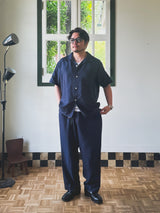 RCL63 ≪NAVY≫ "MOTOR NEW VINTAGE" RAYON SHORT SLEEVE OPEN COLLAR SHIRTSレーヨン開襟半袖シャツ