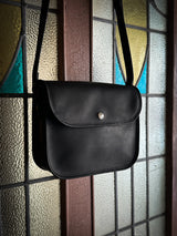 BAG72 ≪BLACK≫ OILED COW LEATHER FLAP MINI SHOULDER BAG フラップミニショルダーバッグ
