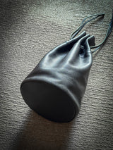 BAG70 ≪BLACK≫ GOAT LEATHER POUCH ゴートレザー巾着ポーチ