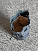 BAG70 ≪BLACK≫ GOAT LEATHER POUCH ゴートレザー巾着ポーチ