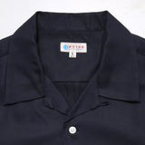 RCL63 ≪NAVY≫ "MOTOR NEW VINTAGE" RAYON SHORT SLEEVE OPEN COLLAR SHIRTSレーヨン開襟半袖シャツ