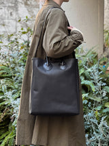 BAG46 ≪BLACK≫ OILED COW 2WAY BAG LARGE / オイルドカウレザー バッグ ラージ