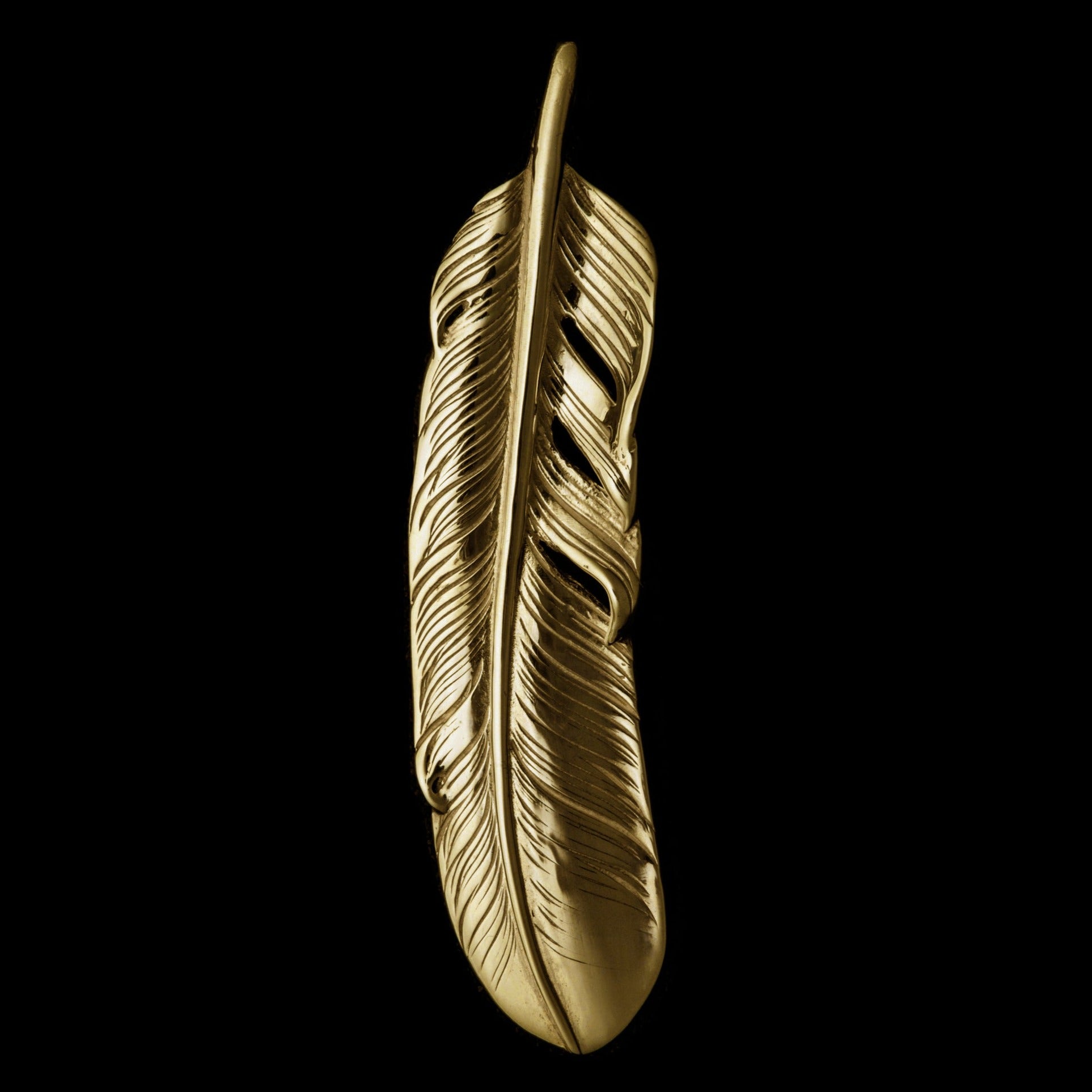 MOTOR FTG-04L , K18GOLD FEATHER PENDANT, LARGE , LEFT / 全金大