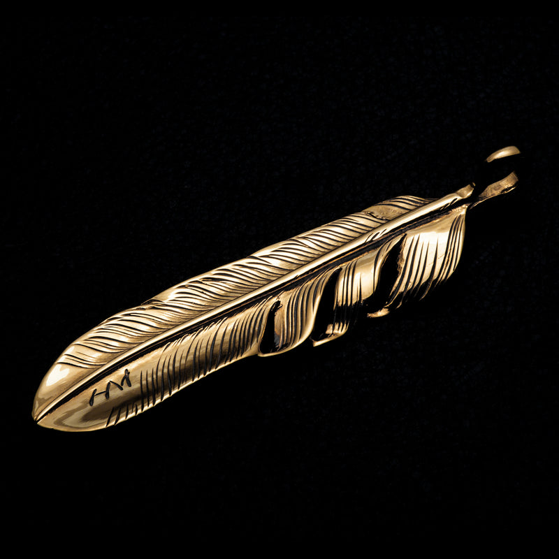 MOTOR FTG-04R , K18GOLD FEATHER PENDANT, LARGE , RIGHT /  全金大フェザー(右)