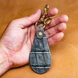 【2025 SPECIAL】KH10 墨染クロコ × イタリアンバケッタ 靴べらキーホルダー