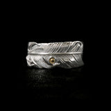 BG-05 FEATHER BANGLE (24K GOLD ACCENT)  /  K24太陽スタンプ付フェザーバングル