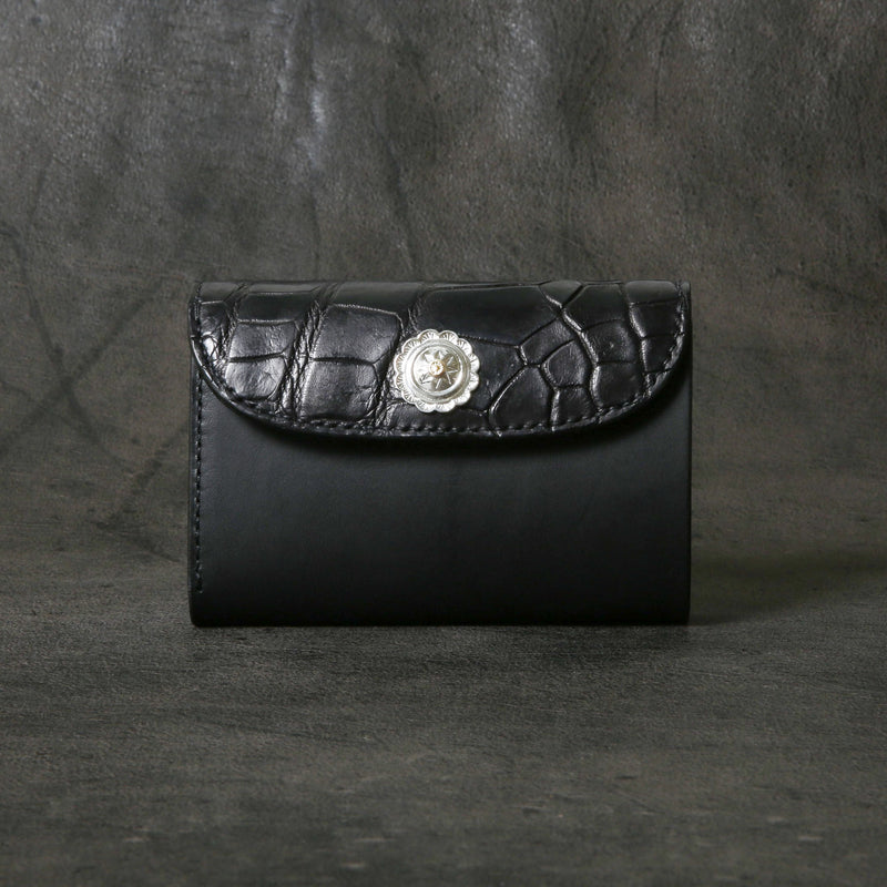 【2025 MOTOR SPECIAL】HW6 ハンドダイ・クロコ ≪BLACK≫ "HIDEO MOTOIKE" ミドルウォレット