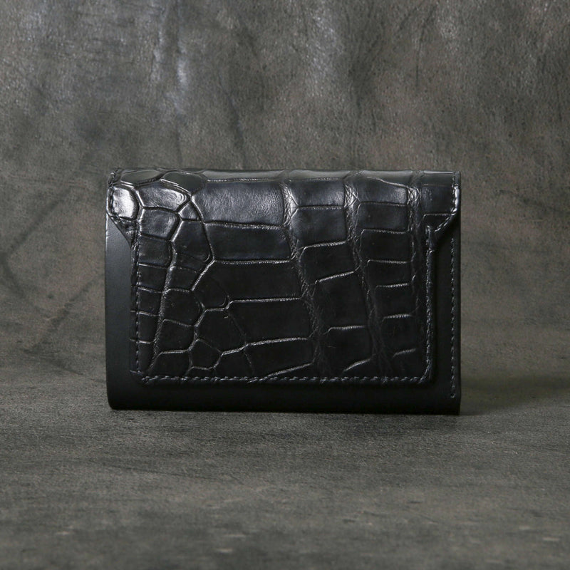 【2025 MOTOR SPECIAL】HW6 ハンドダイ・クロコ ≪BLACK≫ "HIDEO MOTOIKE" ミドルウォレット