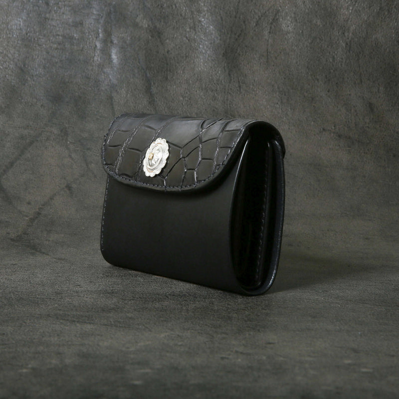 【2025 MOTOR SPECIAL】HW6 ハンドダイ・クロコ ≪BLACK≫ "HIDEO MOTOIKE" ミドルウォレット