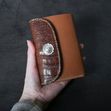 【2025 MOTOR SPECIAL】HW6 ハンドダイ・クロコ ≪BROWN≫ "HIDEO MOTOIKE" ミドルウォレット