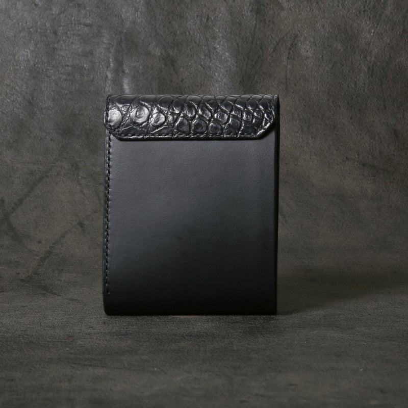 【2025 MOTOR SPECIAL】HW7 ハンドダイ・クロコ ≪BLACK≫ "HIDEO MOTOIKE" ショートウォレット