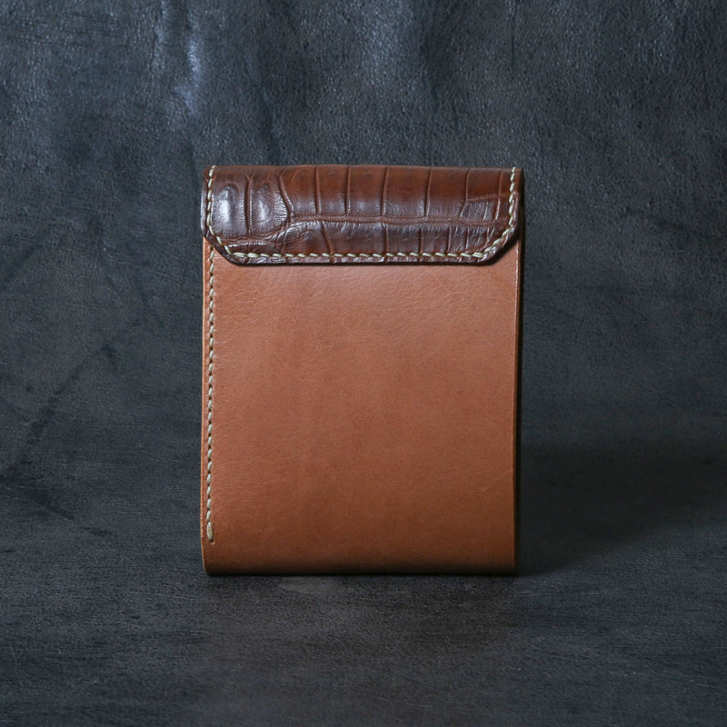 【2025 MOTOR SPECIAL】HW7 ハンドダイ・クロコ ≪BROWN≫ "HIDEO MOTOIKE" ショートウォレット