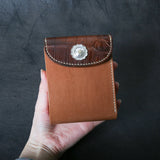 【2025 MOTOR SPECIAL】HW7 ハンドダイ・クロコ ≪BROWN≫ "HIDEO MOTOIKE" ショートウォレット