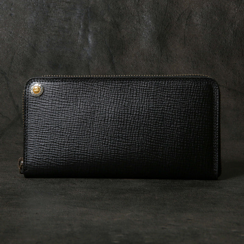 【2025 SPECIAL】FW1 クロスハッチコードバン ≪BLACK≫ ジップロングウォレット