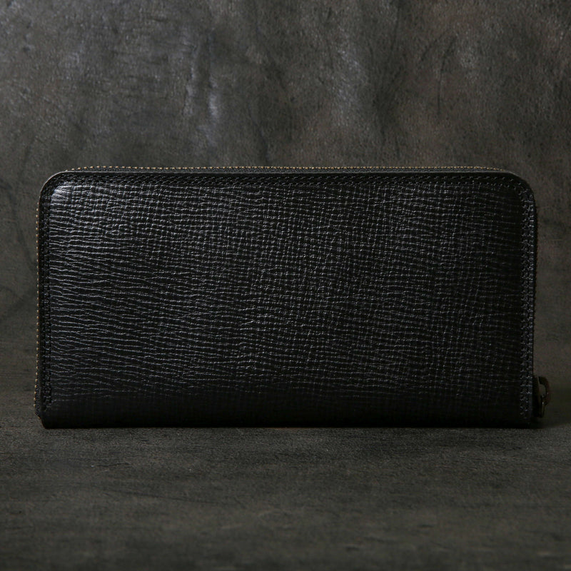 【2025 SPECIAL】FW1 クロスハッチコードバン ≪BLACK≫ ジップロングウォレット