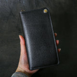 【2025 SPECIAL】FW1 クロスハッチコードバン ≪BLACK≫ ジップロングウォレット