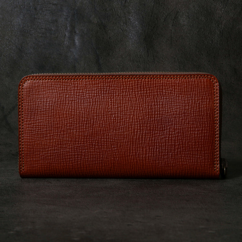 【2025 SPECIAL】FW1 クロスハッチコードバン ≪BROWN≫ ジップロングウォレット