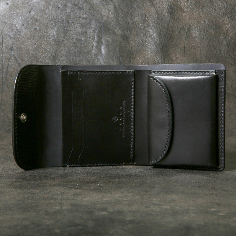 【2025 SPECIAL】W5 クロスハッチコードバン ≪BLACK≫ ショートウォレット