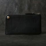 【2025 SPECIAL】FW5 ハンドダイ・クロコ × ホーウィンヌメ ≪BLACK≫ L字ファスナーロングウォレット