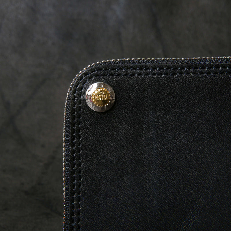 【2025 SPECIAL】FW5 ハンドダイ・クロコ × ホーウィンヌメ ≪BLACK≫ L字ファスナーロングウォレット