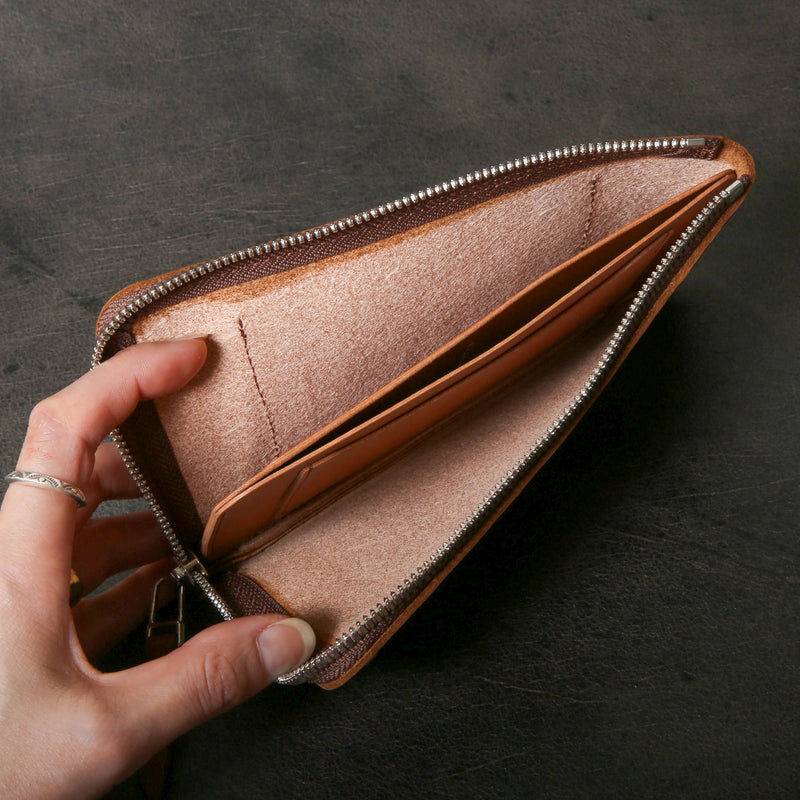 【2025 SPECIAL】FW5 ハンドダイ・クロコ × ホーウィンヌメ ≪BROWN≫ L字ファスナーロングウォレット