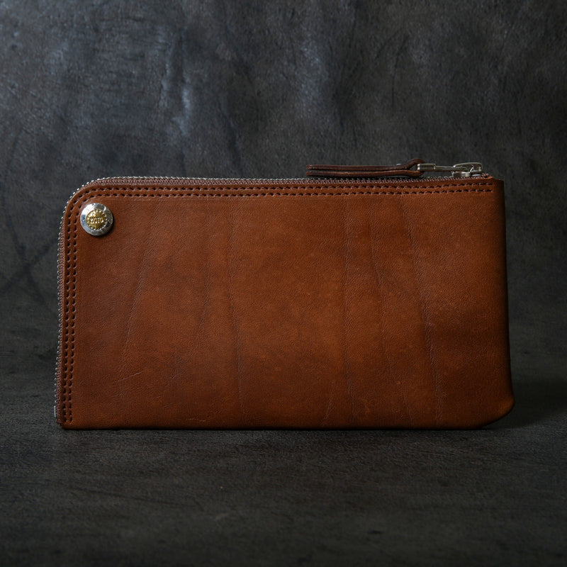 【2025 SPECIAL】FW5 ハンドダイ・クロコ × ホーウィンヌメ ≪BROWN≫ L字ファスナーロングウォレット