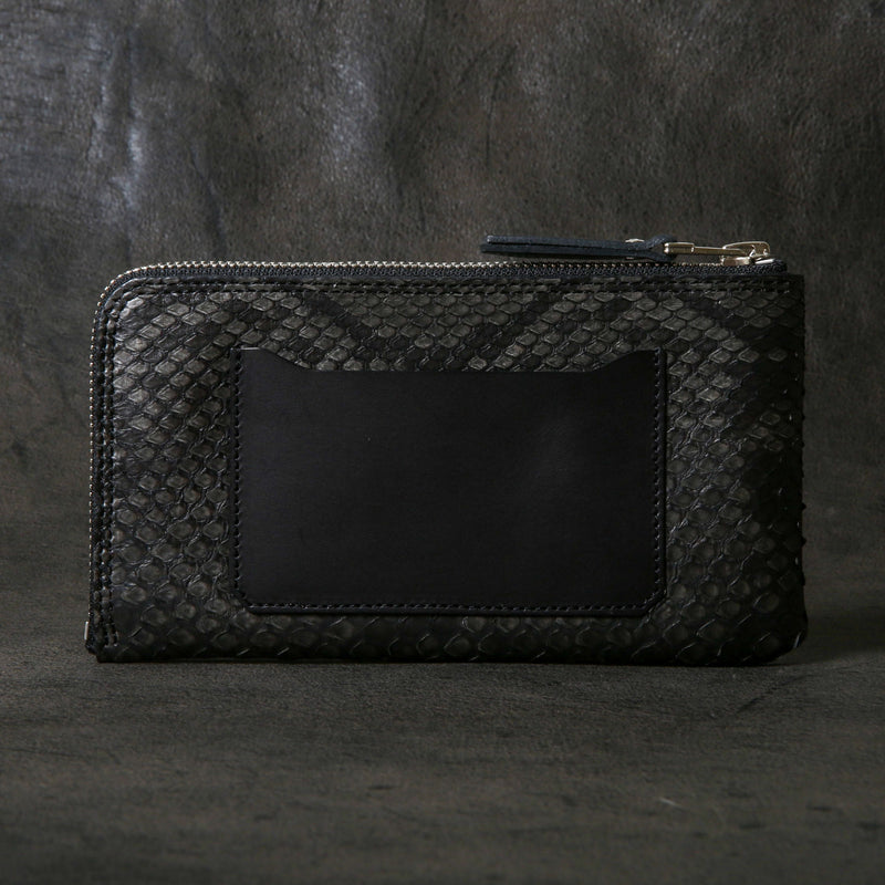 【2025 SPECIAL】FW5 墨染めパイソン L字ジップロングウォレット
