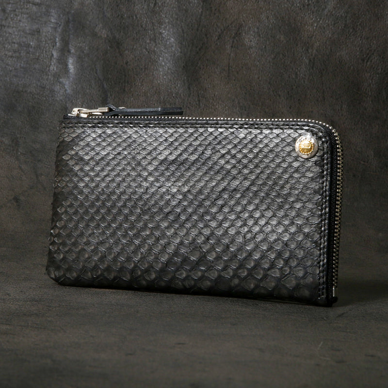 【2025 SPECIAL】FW5 墨染めパイソン L字ジップロングウォレット
