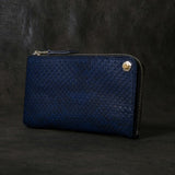 【2025 SPECIAL】FW5 藍染パイソン × ブライドルレザー L字ファスナーロングウォレット