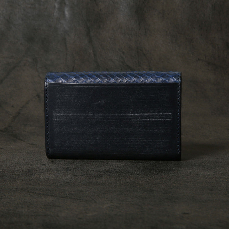 【2025 SPECIAL】CA6 藍染パイソン × ブライドルレザー カードケース