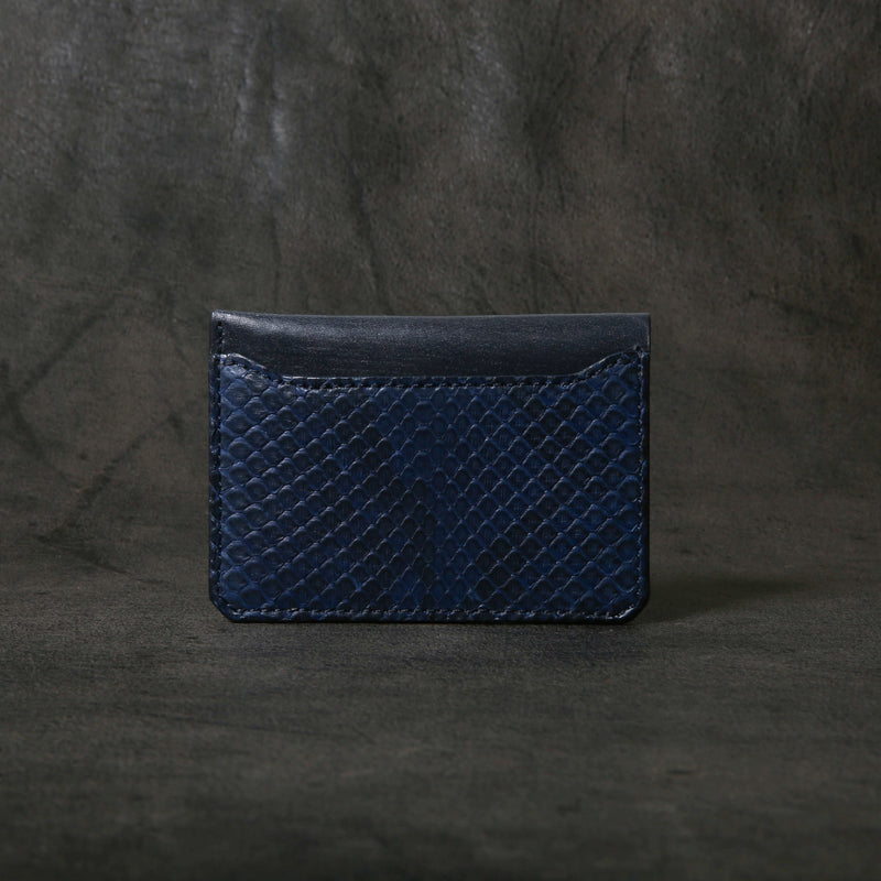 【2025 SPECIAL】CA7 藍染パイソン × ブライドルレザー カードケース