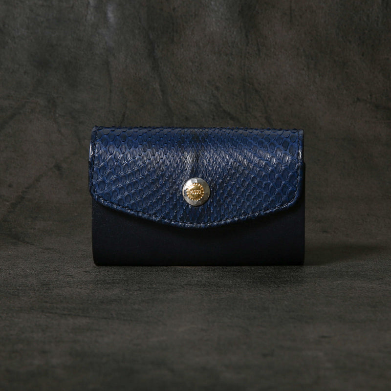 【2025 SPECIAL】KC6 藍染パイソン × ブライドルレザー キーケース