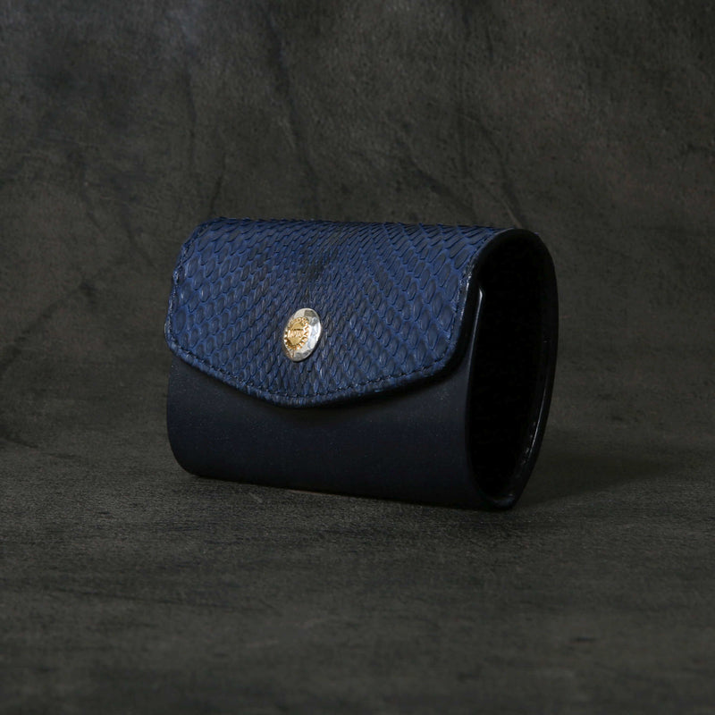 【2025 SPECIAL】KC6 藍染パイソン × ブライドルレザー キーケース