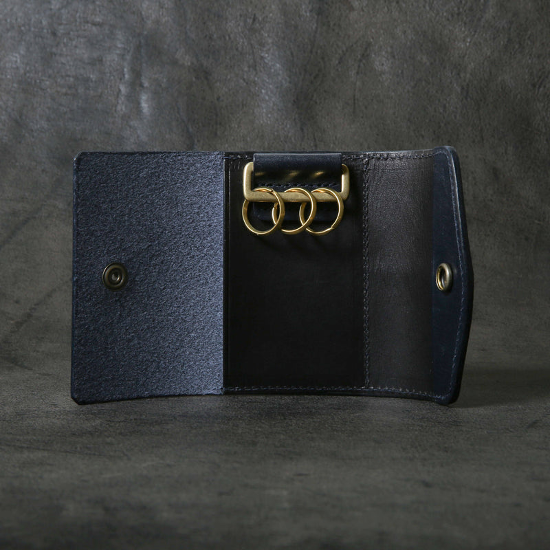 【2025 SPECIAL】KC6 藍染パイソン × ブライドルレザー キーケース