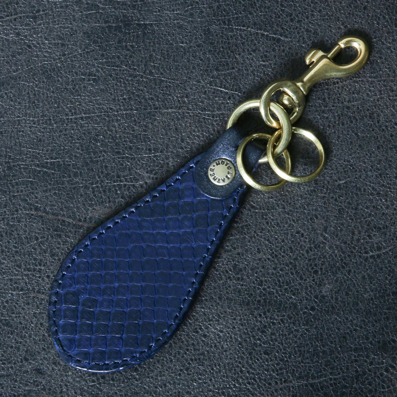 【2025 SPECIAL】KH10 藍染パイソン × ブライドルレザー キーホルダー