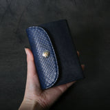 【2025 SPECIAL】W6 藍染パイソン × ブライドルレザー ミドルウォレット