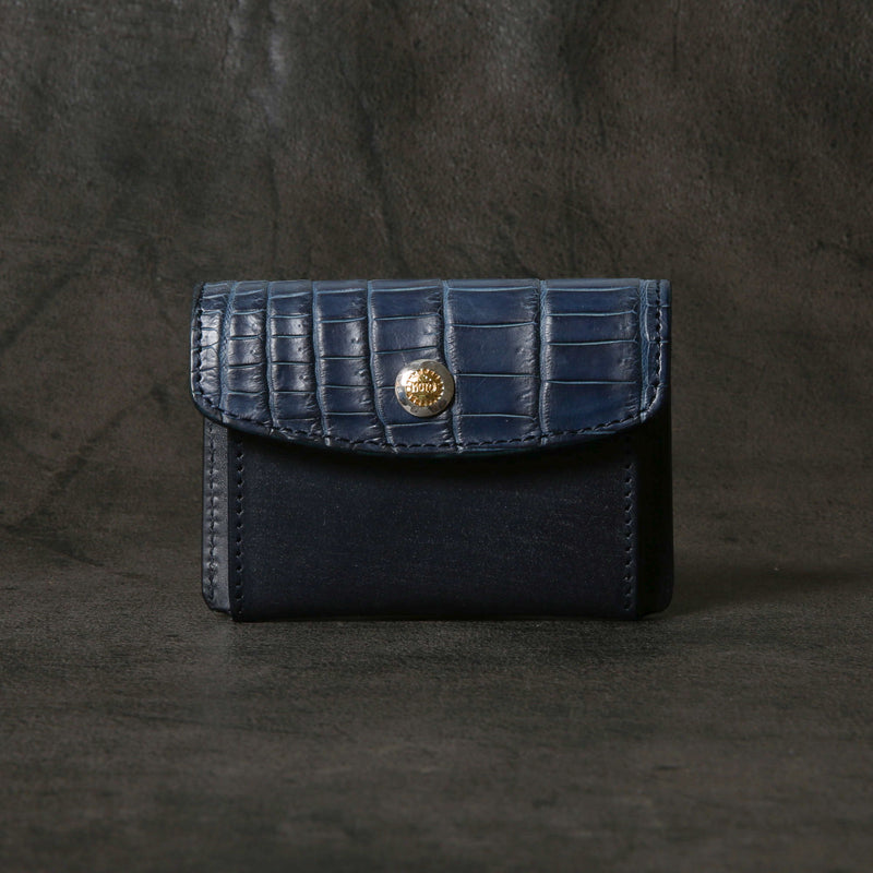 【2025 SPECIAL】C3 藍染クロコ × ブライドルレザー コイン＆カードケース