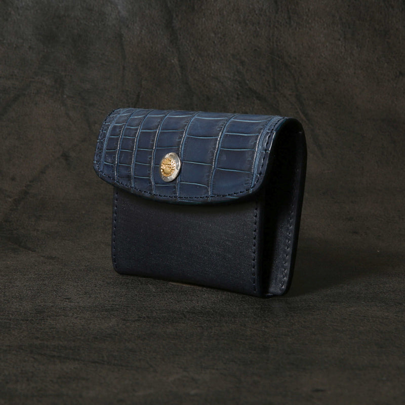 【2025 SPECIAL】C3 藍染クロコ × ブライドルレザー コイン＆カードケース