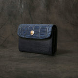 【2025 SPECIAL】CA6 藍染クロコ × ブライドルレザー カードケース