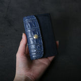 【2025 SPECIAL】CA6 藍染クロコ × ブライドルレザー カードケース