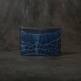 【2025 SPECIAL】CA7 藍染クロコ × ブライドルレザー カードケース