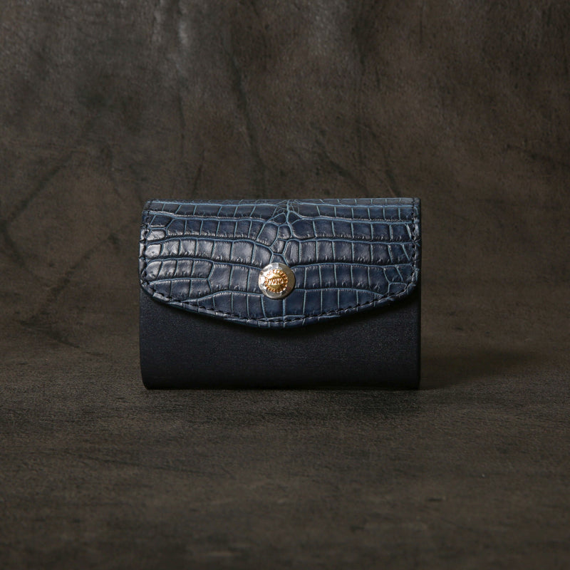 【2025 SPECIAL】KC6 藍染クロコ × ブライドルレザー キーケース